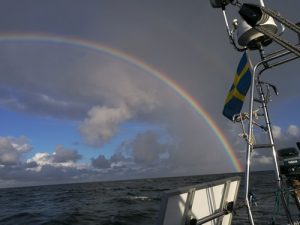 Beautiful rainbow spotted along the Dutch-Belgian coast